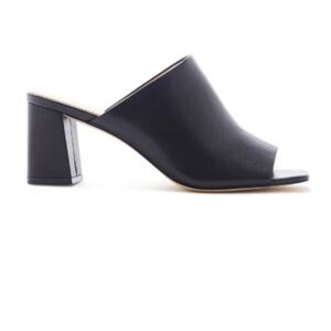 Rachel Zoe Black Leather Mules NIB